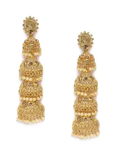 Kord Store Gold-Plated Dome Shaped Jhumkas