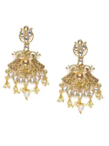 Kord Store Gold-Plated Leaf Shaped Drop Earrings