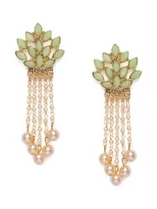 Kord Store Green & Gold-Plated Floral Drop Earrings