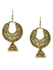 Kord Store Antique Gold-Plated Dome Shaped Jhumkas