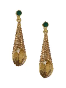 Kord Store Green & Gold-Plated Contemporary Drop Earrings