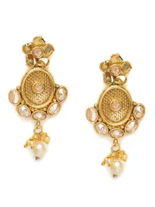 Kord Store Gold-Plated Studded Circular Drop Earrings
