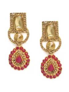 Kord Store Pink & Gold-Plated Contemporary Drop Earrings