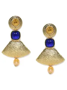 Kord Store Gold-Plated & Blue Contemporary Drop Earrings