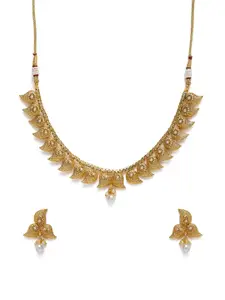 Kord Store Gold Plated Paisley Design Princess Necklace & Earrings Set
