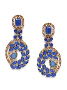 Kord Store Blue Gold-Plated Studded Geometric Drop Earrings