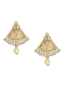 Kord Store Gold-Plated Studded Contemporary Drop Earrings
