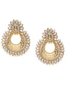 Kord Store Gold Plated AD Studded Classic Drop Earrings
