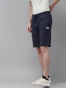 Jack & Jones Men Navy Blue Solid Regular Fit Regular Shorts