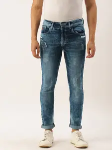 Campus Sutra Men Blue Slim Fit Mid-Rise Mildly Distressed Cotton Stretchable Jeans