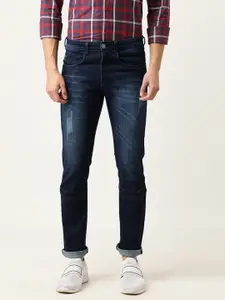Campus Sutra Men Blue Slim Fit Mid-Rise Mildly Distressed Jeans
