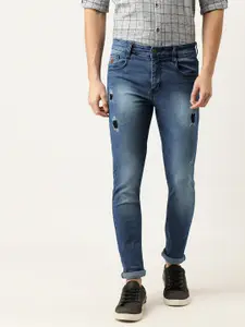 Campus Sutra Men Blue Slim Fit Mid-Rise Mildly Distressed Jeans