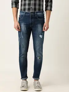 Campus Sutra Men Blue Slim Fit Mid-Rise Mildly Distressed Jeans