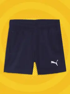 Puma Boys Navy Blue Solid Active Woven  Shorts