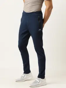 Proline Active Men Navy Blue Solid Straight Fit Track Pants