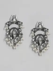 justpeachy Silver-Plated Contemporary Earrings