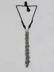 justpeachy Oxidised Silver-Plated & Black Necklace