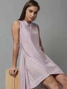 RAREISM Women Pink Striped A-Line Dress