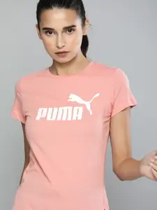 Puma Women Pink ESS Round Neck T-shirt