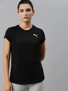 Puma Women Black Solid Round Neck Active Sustainable T-shirt