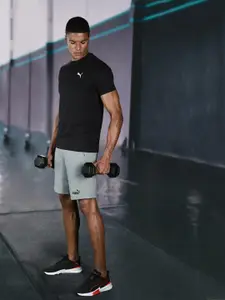 Puma Men Grey Melange Solid Regular Fit ESS 10" Sports Sustainable Shorts