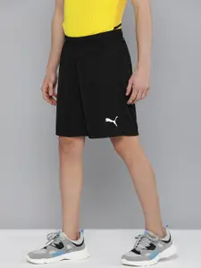 Puma Men Black Solid Skinny Fit LIGA Football Shorts