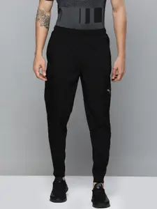 Puma Men Black Brand Logo Printed Tapered Fit Drycell Track Pants