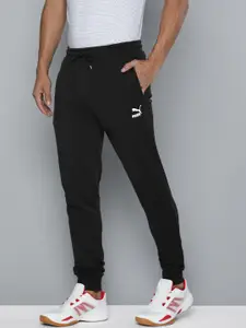 Puma Men Black Solid Classics Cuffed Slim Fit Sweat Pants