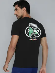 Puma Men Black Printed INTL Round Neck Pure Cotton T-shirt