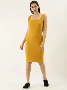DILLINGER Women Mustard Solid Pinafore Dress
