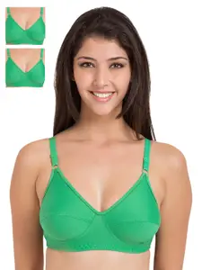 Souminie Pack of 3 Green Full-Coverage Bras SLY35