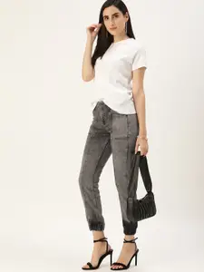 all about you Women Grey Jogger Heavy Fade Stretchable Jeans