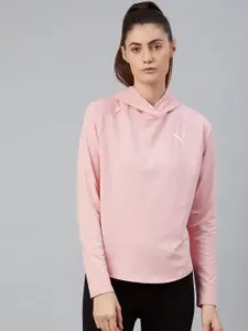 Puma Women Pink Active Hoodie Solid Sustainable Sweatshirt
