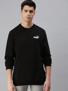 Puma Men Black ESS Small Logo Printed Sustainable Sweatshirt