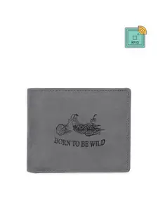 WildHorn Men Grey Solid Two Fold Wallet