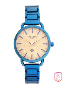 Carlton London Women Cream-Coloured & Blue Analogue Watch CL039BLRBL