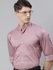 Louis Philippe Men Pink Slim Fit Solid Party Shirt