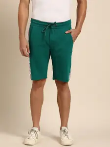 Being Human Men Solid Pure Cotton Shorts With Side Stripe Details