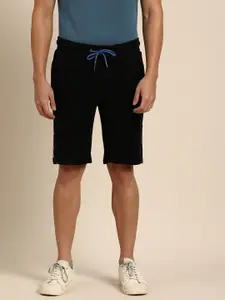 Being Human Men Solid Pure Cotton Shorts With Side Typography Details