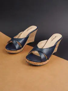Get Glamr Women Navy Blue Solid Heels