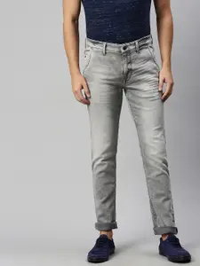 U.S. Polo Assn. Denim Co. Men Grey Slim Fit Mid-Rise Clean Look Stretchable Jeans