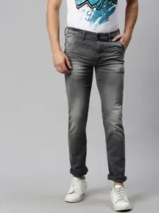 U.S. Polo Assn. Denim Co. Men Grey Slim Fit Mid-Rise Clean Look Stretchable Jeans