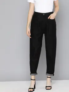 Chemistry Women Black Boyfriend Fit High-Rise Clean Look Jeans