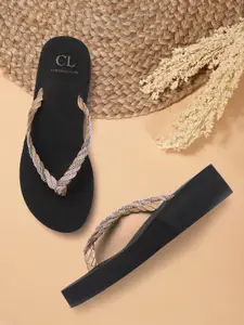 Carlton London Women Gold-Toned & Rose Gold-Toned Embellished Heels