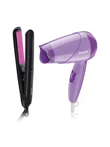 Philips Philips Set of Kerashine SilkPro Hair Straightener & SalonDry Thermo Protect Hair Dryer