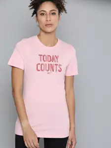 Reebok Women Pink Printed Workout Graphic T-shirt
