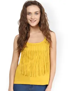 Miss Chase Yellow Fringed Top