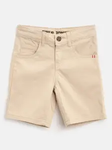 Gini and Jony Boys Beige Solid Regular Fit Shorts