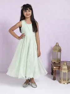 Biba Girls Ethnic MotifsPrinted A-Line Maxi Ethnic Dress