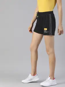 Allen Solly Tribe Women Black Solid Regular Fit Sports Shorts